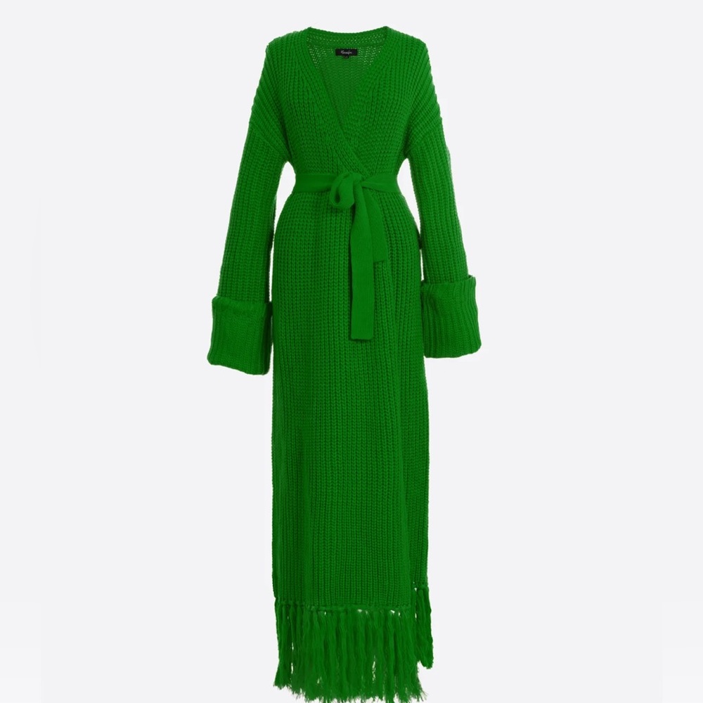 HANIFA - MIYA KNIT CARDIGAN DRESS (GREEN)